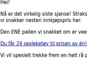 Oi! Nå er den straks utsolgt!