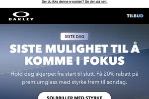20% rabatt på brilleglass med styrke avsluttes snart