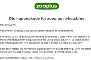 Din kupongkode for zooplus nyhetsbrev