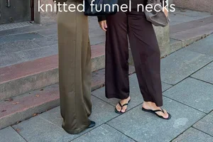 Knitted funnel necks