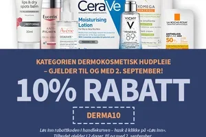 Dermokosmetisk hudpleie: Husk 10% EKSTRA RABATT 💙