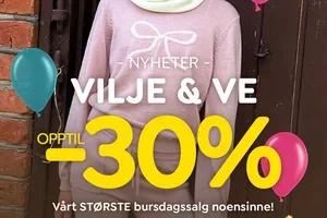 WOW! Opptil -30% på NYHETER fra Vilje & Ve 🎉