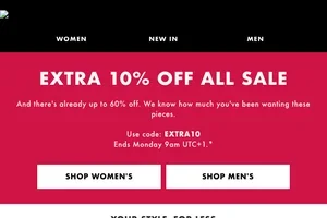 Extra 10% off all Sale