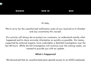 An update on the unauthorised ASOS notification