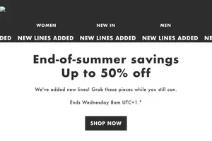 Up to 50% off: new lines added