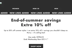 Extra 10% off all Sale