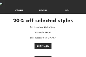 20% off selected styles