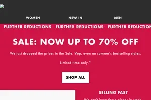 Sale: now up to 70% off