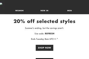 20% off selected styles