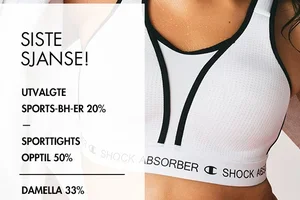 Siste sjanse! 20–50 % på utvalgt treningstøy💙