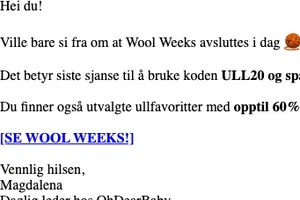 Wool Weeks Avsluttes I Dag ⏳