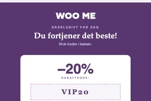 💸 20% rabatt* - koden din venter!