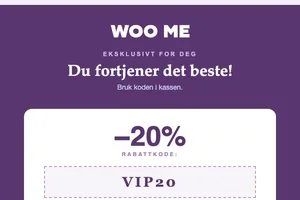 💥 WOW! -20% rabattkode* på nesten hele sortimentet!