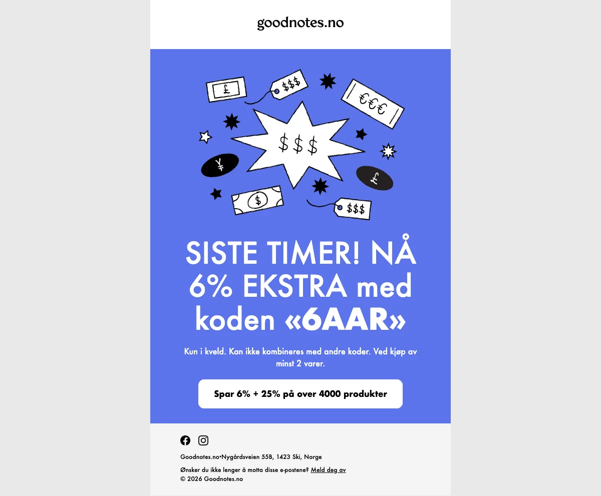 Bevis på rabattkode - Goodnotes - Rabattkode: 6% ekstra ved kjøp av minst 2 varer, kan ikke kombineres