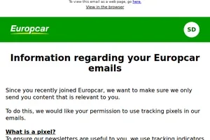 Information regarding your Europcar emails