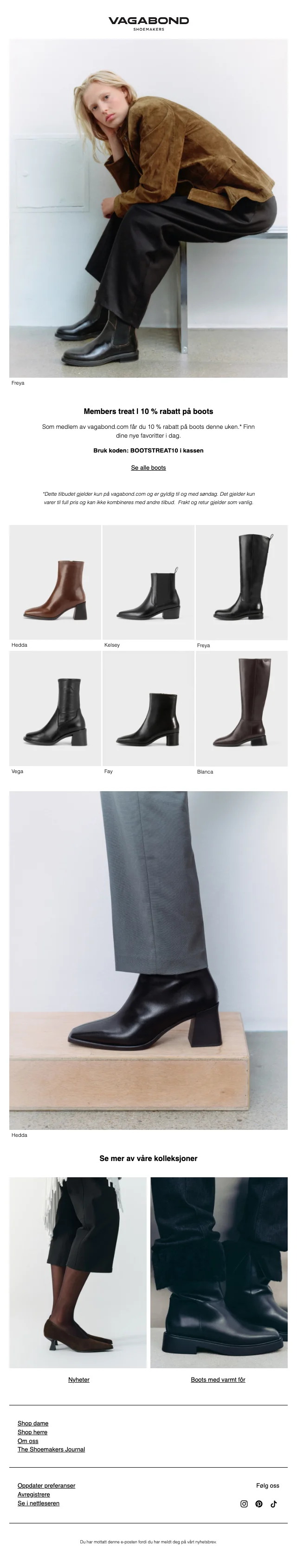 Bevis på rabattkode - Vagabond - Rabattkode: 10 % rabatt på boots for medlemmer