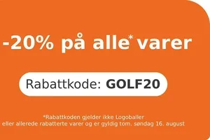 KUN 4 timer igjen! Bruk rabattkoden GOLF20 i kassen for 20% rabatt