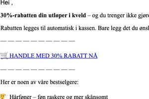 En påminnelse fra meg om rabatten din⌛