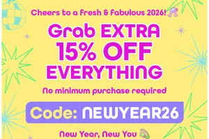 Happy New Year 2026! ✨ Grab Extra 15% OFF – No Mininum Spend!