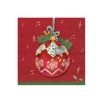 Vinding Servietter Christmas Bauble Red 25x25cm 12pk