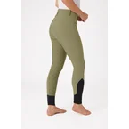 helforsterkede ridebukser med silikon full grip og høyt liv til dame Olive Green 40