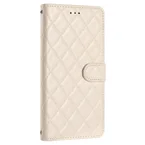 EIDERWOOD Motorola Moto G84 Skinn Flip Deksel m. Lommebok & Stropp - Rhombus - Beige