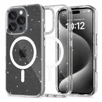 iPhone 16 Pro Tech-Protect Flexair Hybrid Deksel - MagSafe Kompatibel - Gjennomsiktig / Glitter