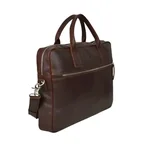 Adax Prato Tobias Skinn Pc veske med 1 hovedrom 15,6" Mørkebrun