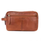 Springfield toalettmappe i skinn Cognac
