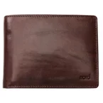 Nord Leather Dollar herre skinn lommebok 9 kort/ myntlomme Brun