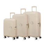American Tourister Soundbox ekspanderende koffertsett 3 deler Coconut