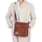 Springfield skulderveske i skinn Cognac