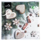 Unik Juleservietter Pepperkaker 33x33cm 20pk