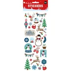 JULEKLISTREMERKER - SNØMENN OG REINSDYR MED GLITTER