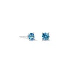 Stud earrings Glam Dot 5 mm silver-blue