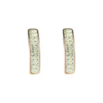 Earrings stainless steel rose gold & crystals pavé light green