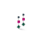 Earrings Brilliant Square Trilogy interchangeable Pendant multicolour winter