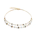 GeoCUBE® Iconic Layer necklace gold-white