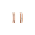 Earrings stainless steel rose gold & crystals pavé strip crystal