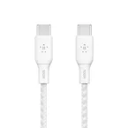 Belkin USB-C til USB-C 100W Vevd Ladekabel 3m - Hvit