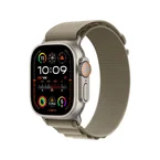 Apple Watch Ultra 2 GPS + Cellular 49mm Natural Titanium Case with Olive Alpine Loop - Medium
