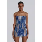 Zion Denim Corset Mini Dress