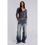 Hunter Loose Straight Leg Jeans with Mirrors