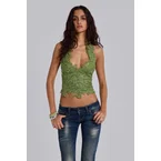 Roswen Lace Corset Top in Green