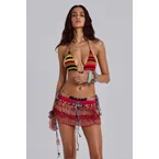 Selka Stripe Knit Bikini Top