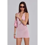 Infinity Halter Mini Dress in Pink