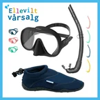 Ellevill feriepakke med våtsko, barn og voksen