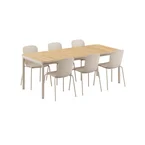 Kirra Dining Table Taupe & 6 Patio Chair no. One