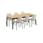 Kirra Dining Table Noir & 6 Patio Chair no. One