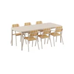 Kirra Dining Table Ceramic & 6 Kirra Patio Chair